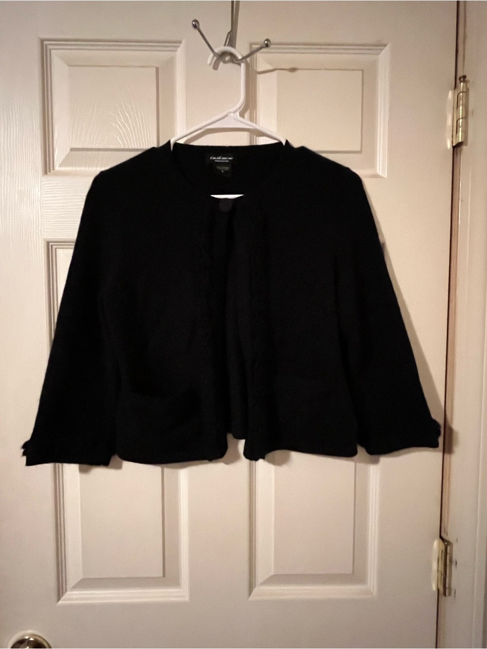 🖤 Lord & Taylor 100% Cashmere Black Open-Front Cardigan | Size M | Witchcore Boh